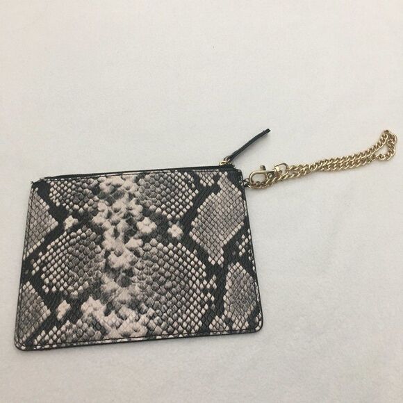 Aldo Snake Print Wristlet With Gold Hardware & Wrist Chain - Picture 1 of 11